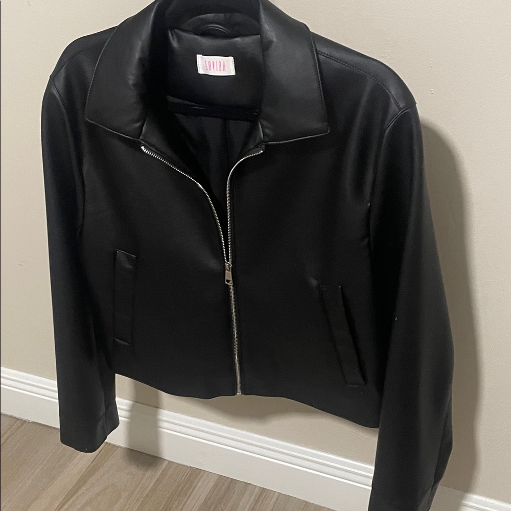 Sleek Black pleather  Jacket